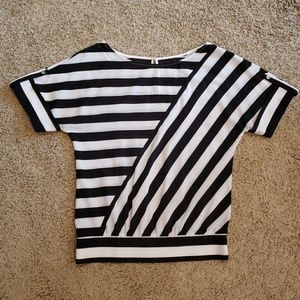 White House Black Market Striped Blouse Size 0